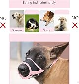 HEELE Dog Muzzle Breathable Mesh Nylon Adjustable Loop Soft Pad Pink S view 5