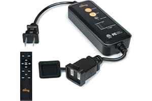 Ollny Dimmer Switch Two Hole Plug in, Applicable to Ollny G40/ST38/S14 LED String Lights, Dusk to Dawn Timers IP45 Waterproof with Remote Control, Control up to 400 Bulbs