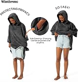 Winthome Changing Bath Robe Surf Poncho Towel Hooded M Classic Blue view 2
