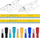 woshilaoDS 200 Pcs Bullet Connectors Set 22-16 AWG Brass Copper Terminals view 2