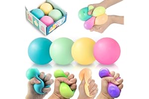 ZAXIDEEL Color Changing Stress Balls - 4 Pack Stress Ball Fidget Toy, Sensory Stress Relief Squeeze Toys for Anxiety Autism & More (Color Change)