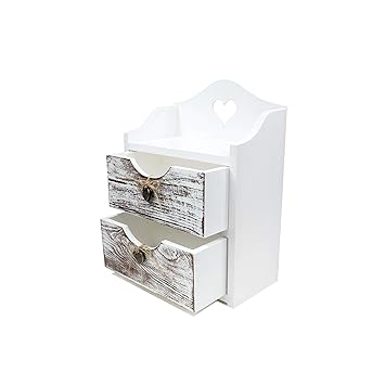 Wooden Mini Chest Of Drawers 2 Drawer Jewellery Storage Cabinet