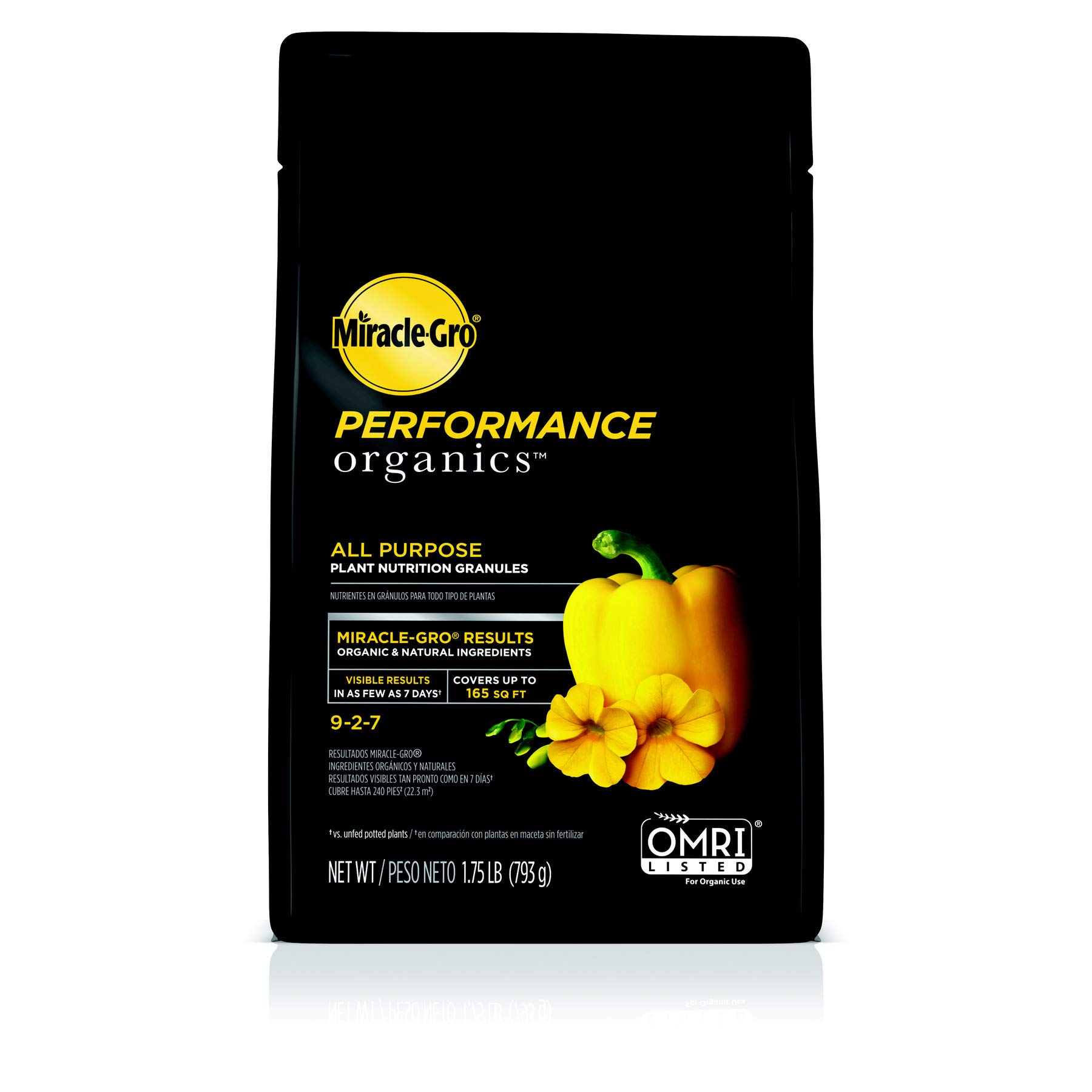 Miracle-Gro Performance Organics All Purpose Plant Nutrition Granules, 1.75 lb. - Organic, All-Purpose Plant Food for Vegetables, Flowers & Herbs - Feedsup to 165 sq.'
