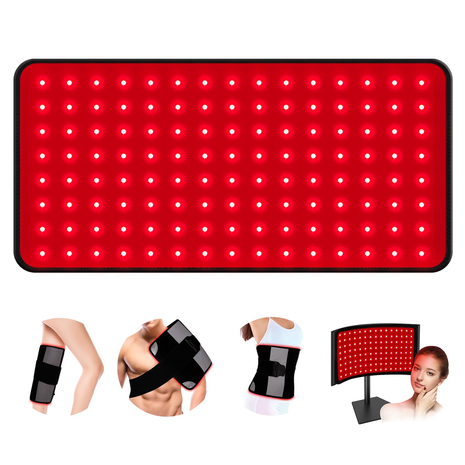 Photo 1 of Red Light Therapy for Body and Face, Red Light Therapy Mat, 3 in 1 Mat/Belt/Stand Removable 660NM & 850NM Infrared Red Light Therapy Panel Device, Light Therapy for Face, Waist, Back, Knees and Legs