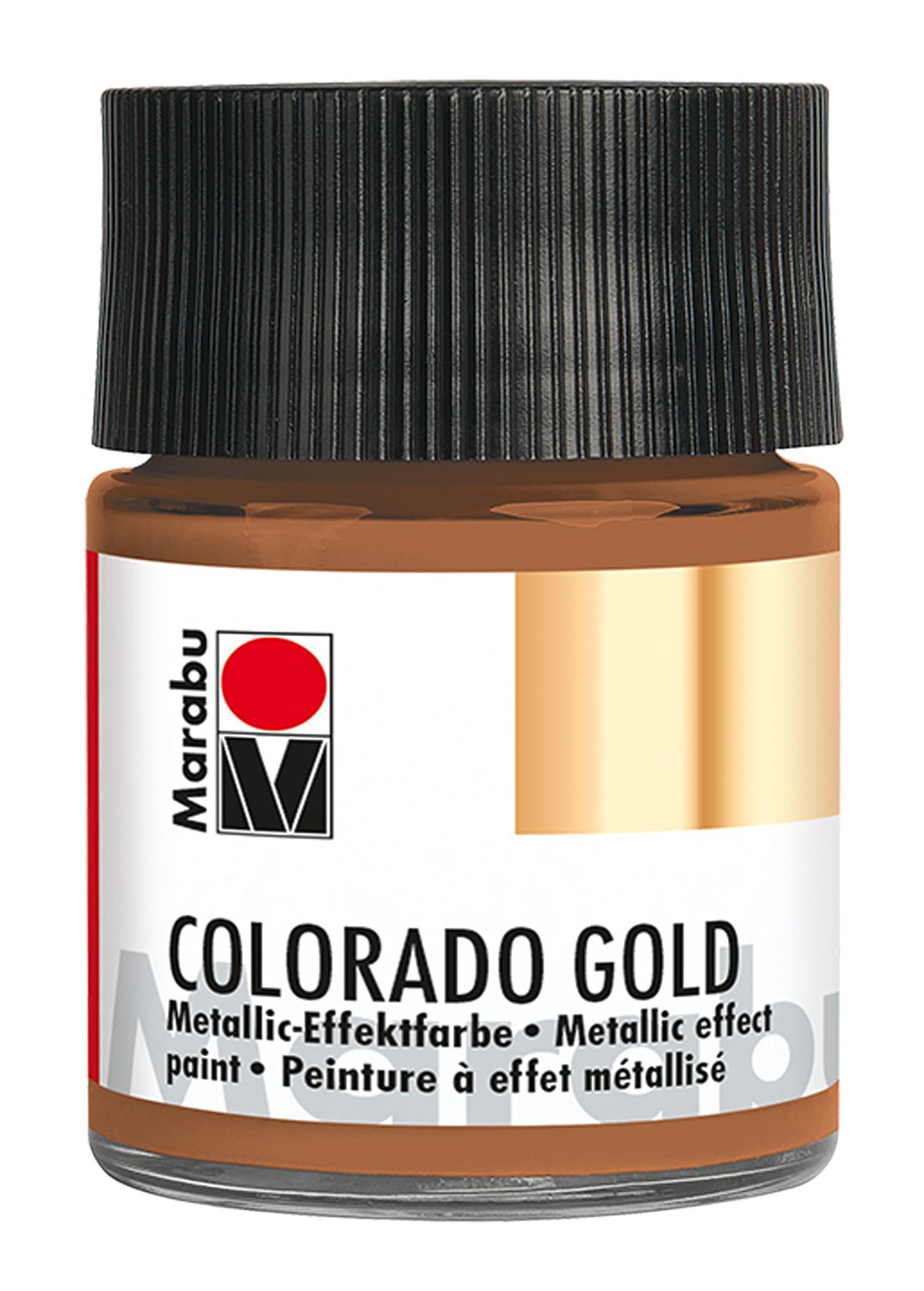 Marabu 12640005794 – Metallic Effect Paint, Colorado Gold Antique Copper 50 ml, Water-based, Lightfast, Weatherproof, Quick Drying, for Brushing and Dotting on Absorbent Surfaces
