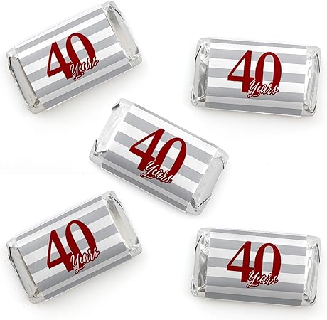 Amazon We Still Do 40周年 結婚記念日 ミニキャンディバーラッパーステッカー 記念パーティー 小さな記念品 40枚 パーティーグッズ おもちゃ