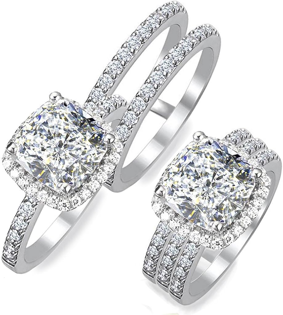 70 Off 1 38 Ct G Si2 Princess Cut Diamond Halo Double Ring