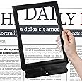 Wanmu 5X Full Page Magnifying for Reading, 8.8x6.3 Inch Bendable Handheld Book Magnifying Glass, Perfect Visual Magnifier for Small Prints, Aging Eyes, Low Vision, and Seniors