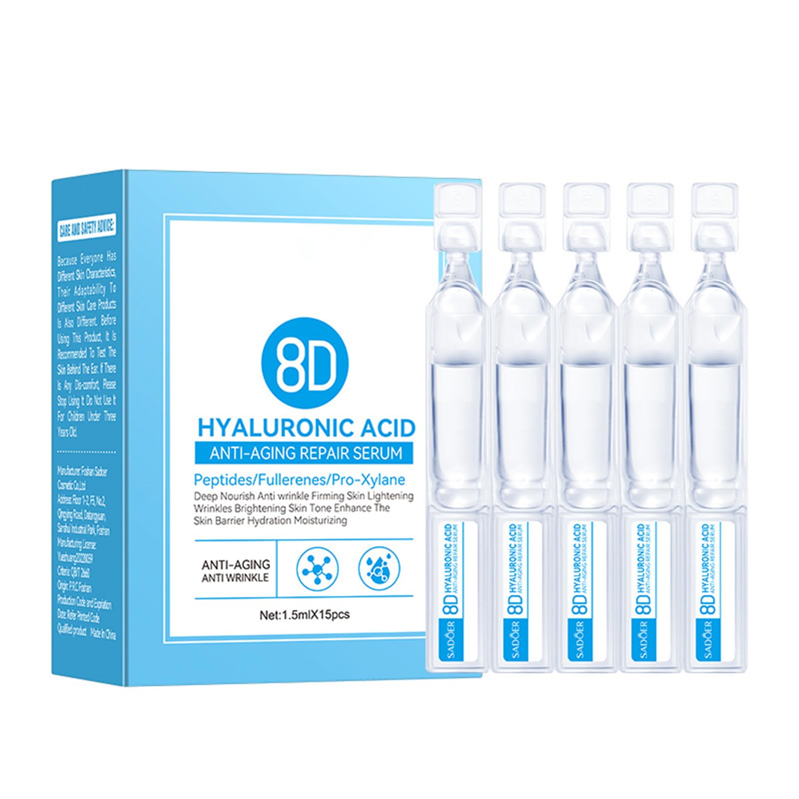 Hyaluronic Acid Serum Microneedling Serum For Face, Hyaluronic Acid Serum For Face, Anti Aging & Anti Wrinkle Face Serum For Women & Men, Hydrating, Deep Nourishing, Firm - 1.5ML * 15PCS