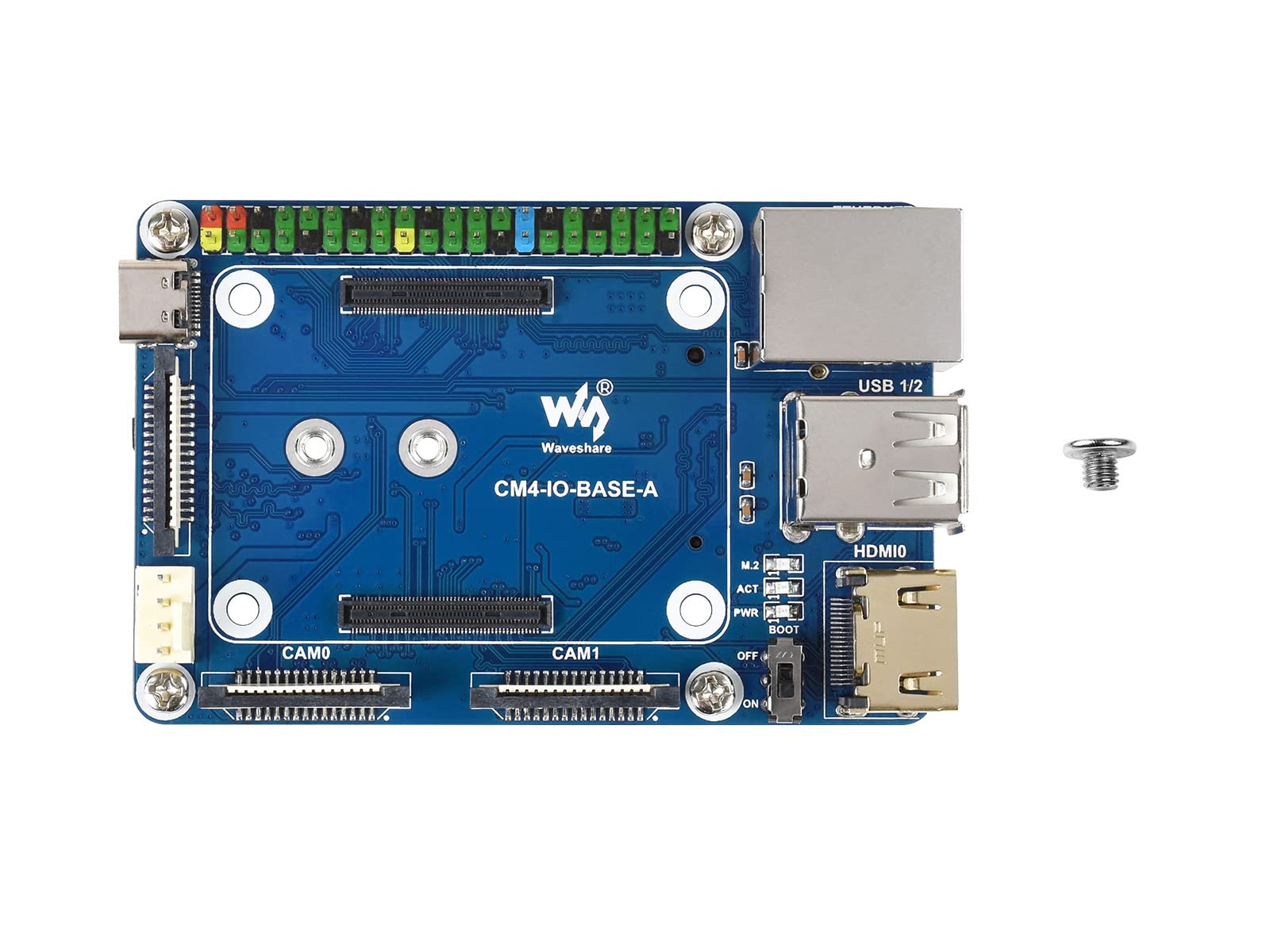 Waveshare Mini Base Board (A) Designed for Raspberry Pi Compute Module 4 Suitable for Evaluating The Raspberry Pi CM4 Or Being Integrated Into End Products