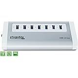 Plugable 7-Port Aluminum USB 3.0 SuperSpeed Hub with 20W Power Adapter
