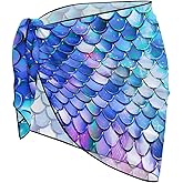 Jekioweii Sarong Coverups for Women Sheer Swimsuit Cover Ups Chiffon Wrap Sexy Short Skirt Beach Bikini Cover-Up Swimwear