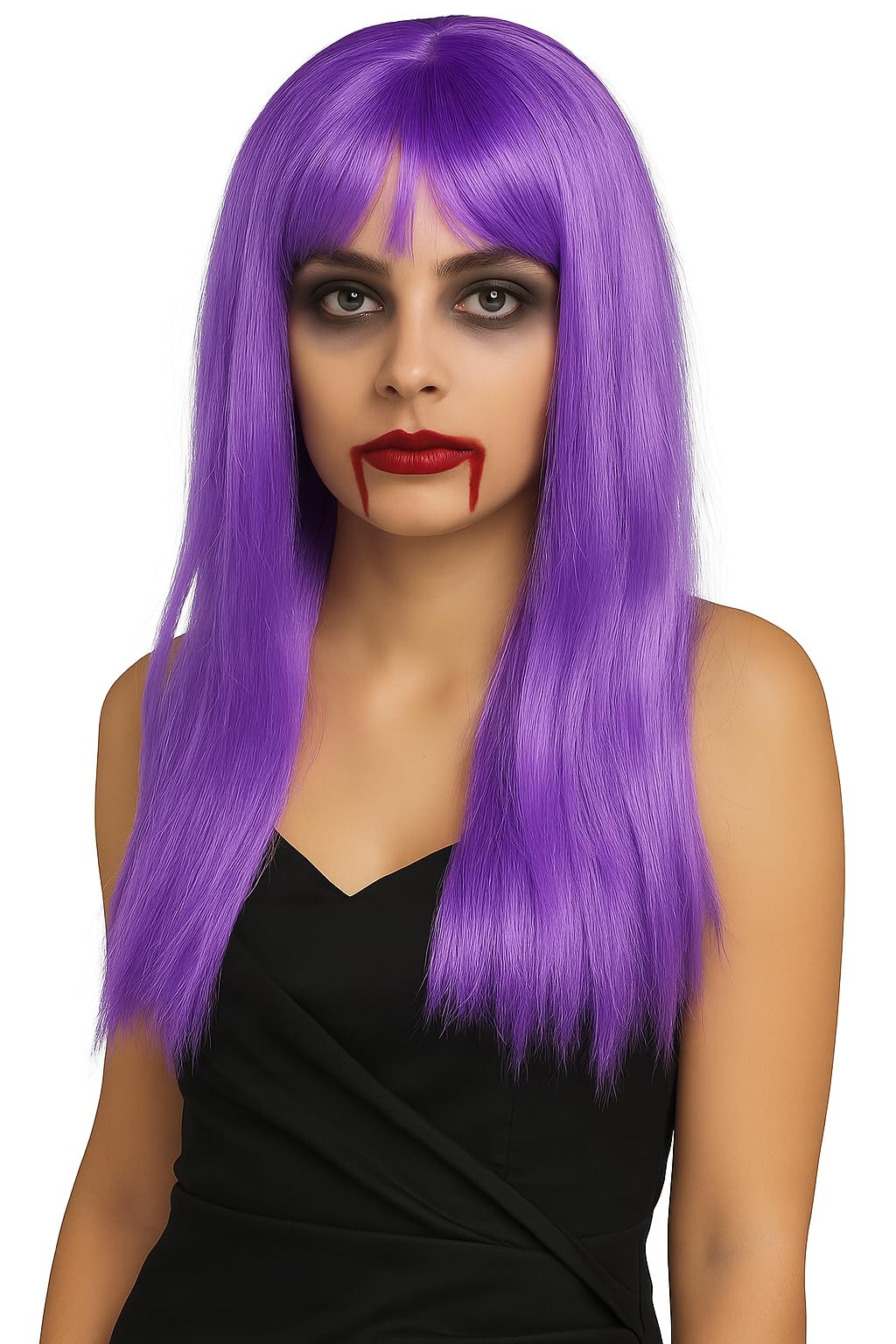 Matissa WOMEN'S LADIES LONG STRAIGHT WIG FANCY DRESS COSPLAY WIGS POP PARTY COSTUME (Purple)