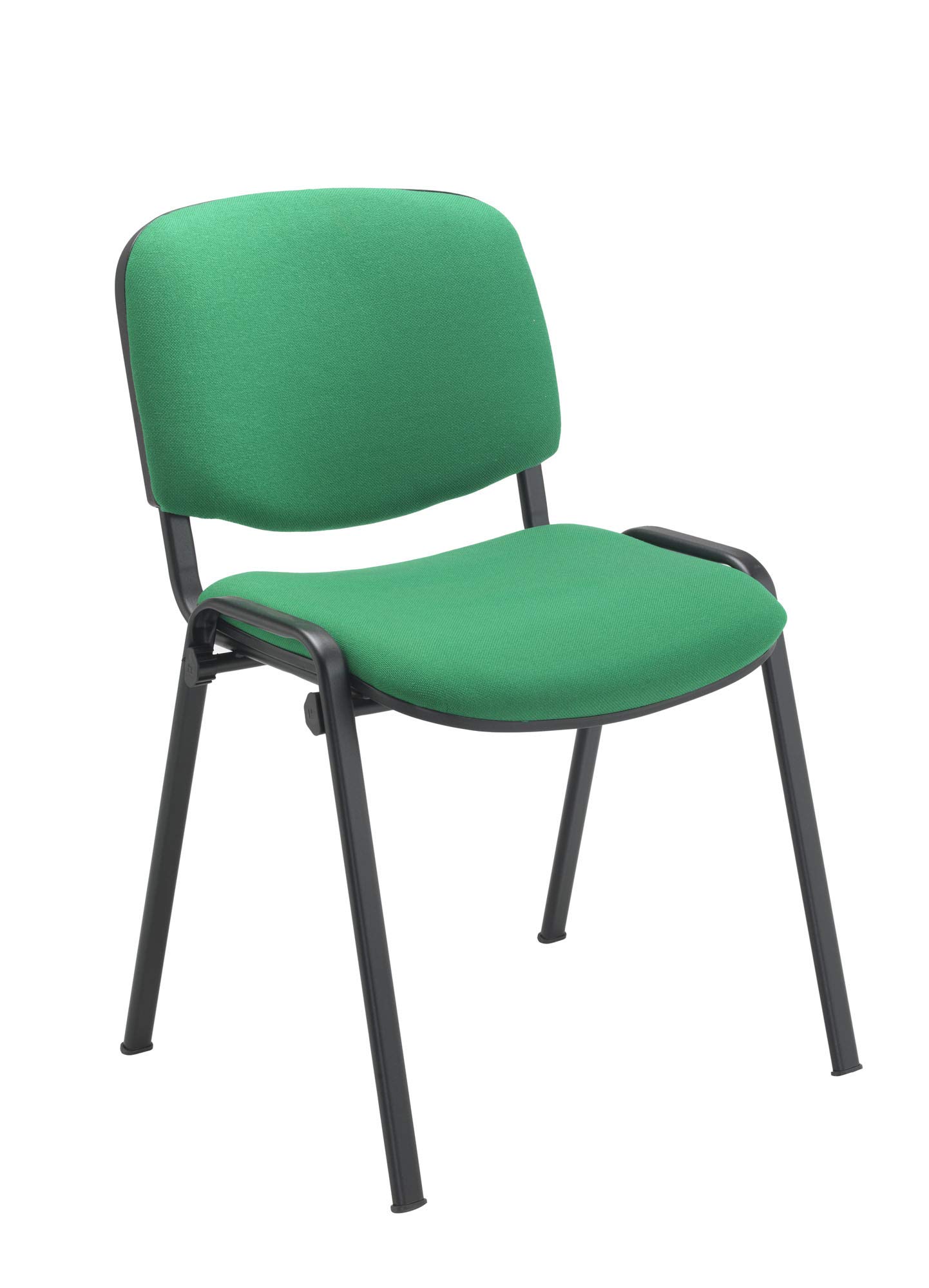 Office Hippo Heavy Duty Stackable Reception Chair, Black Frame, Fabric, Green
