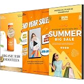 Canlarriz 50" Digital Signage Display 1000-Nit 4K UHD Commercial Screen | Android 4GB+32GB Free CMS for remote content management, ideal for retail, restaurants and business advertising displays