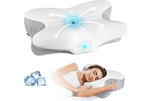 OLUMOON Cervical Neck Pillow - Memory Foam Pillows Ergonomic Neck Support Pillow for Pain Relief, Cervical Pillow for Sleeping, Orthopedic Contour Bed Pillow for Side, Back & Stomach Sleepers