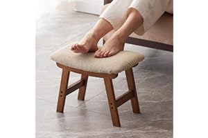 Kitsanery Foot Stool,Ottoman and Footstool,Small Sofa Foot Rest,Bamboo Foot Stool Under Desk,Extra Seating for Living Room, B
