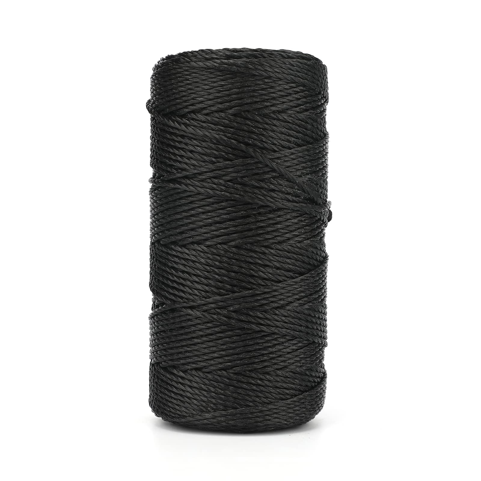 KINGLAKE 2mm Black Cord, 130m Twist Nylon Brick Line, Strong Builders String for Bricklaying, Masonry, Net Repairing, Gardening, Marking, DIY Crafts