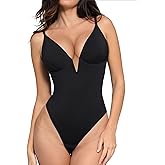 Popilush Shapewear Bodysuits for Women - Tummy Control Body Suits for Womens Deep V Corset Tops Thong Concert Outfits