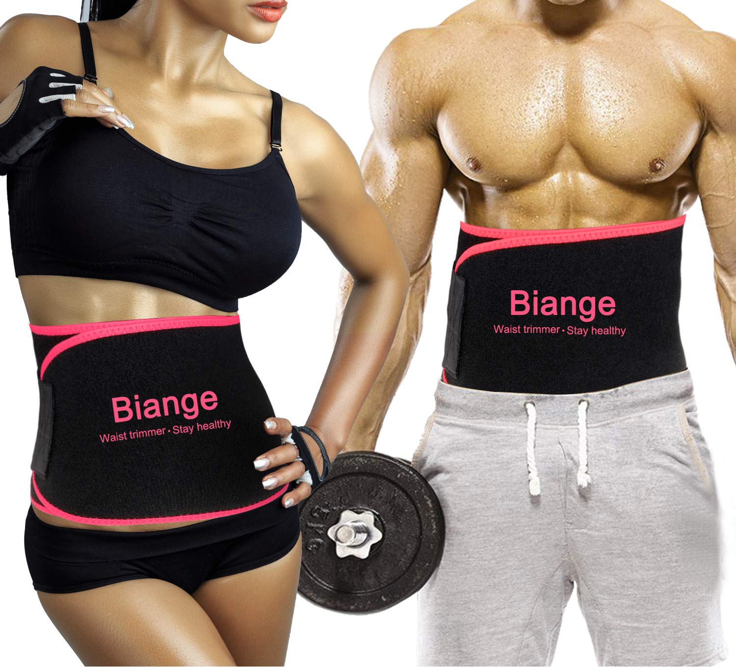 Photo 1 of Biange Plus Size Waist Trainer for Women Men Sweat Belt Waist Trimmer Belly Band Stomach Wraps
