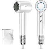 Labiim Hair Dryer, High-Speed Ionic Low Noise Blow Dryer with Brushless Motor for Fast Drying, Thermo-Control Quiet Compact Hair Blow Dryer, Hairdryer with 1 Nozzle Attachments for Home Salon Travel