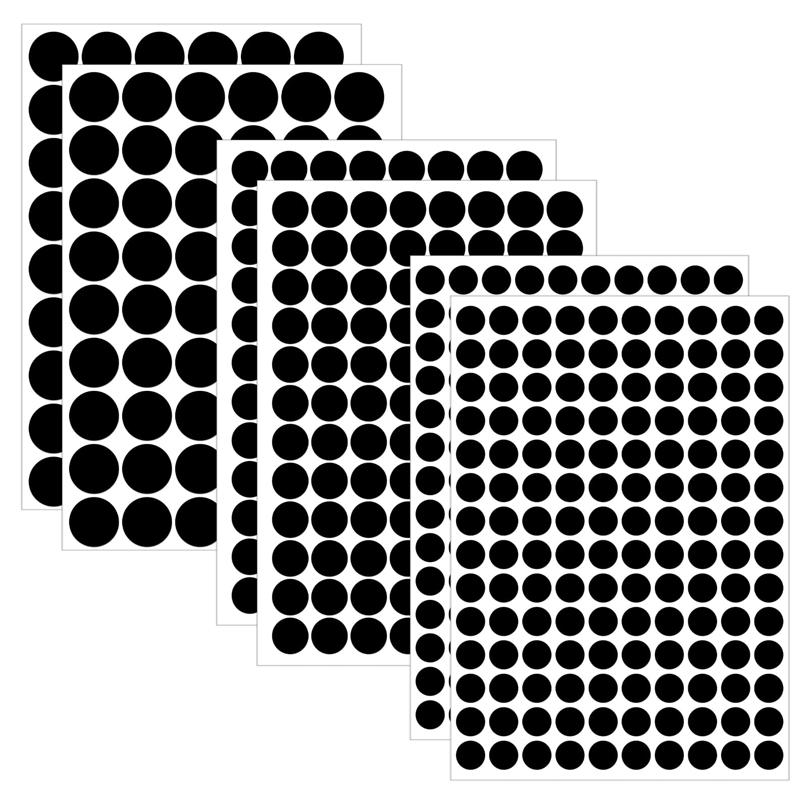 Photo 1 of BOHUIZ 6 Sheets 580 Pcs Self-Adhesive Screw Hole Cover Stickers, 12 mm/15 mm/21 mm Black Screw Covers Caps Sticker PVC Waterproof Screws Cap Covers for Wall Cabinets Bookcase Desk Furniture Repairing