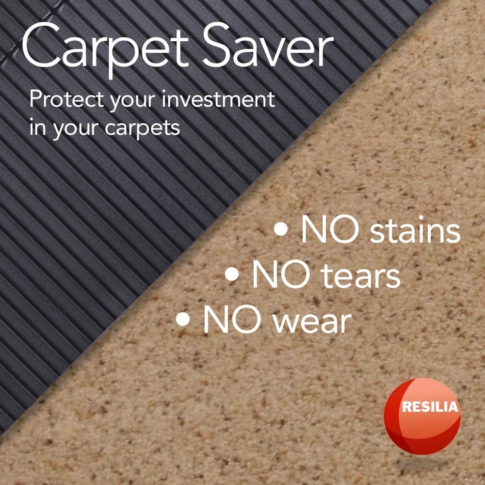 Resilia - Clear Vinyl Plastic Floor Runner/Protector for Deep Pile Carpet - Non-Skid Decorative Pattern, (27 Inches Wide x 6 Feet Long) -