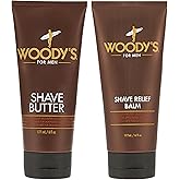 Woody's Shave Butter and Woody's Shave Relief Balm Set, 1.7 Fl Oz Butter, 6 oz. Balm
