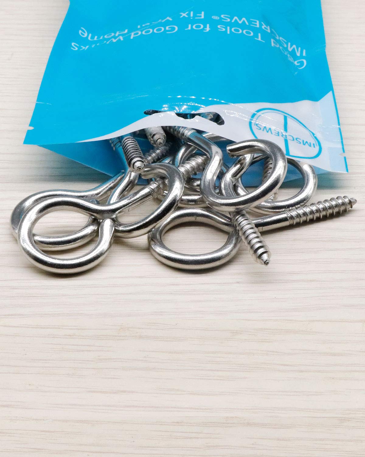 IMScrews 20Pcs 13/4 Inch Screw Eyes Small Eyelet Screws Lag Eyebolt