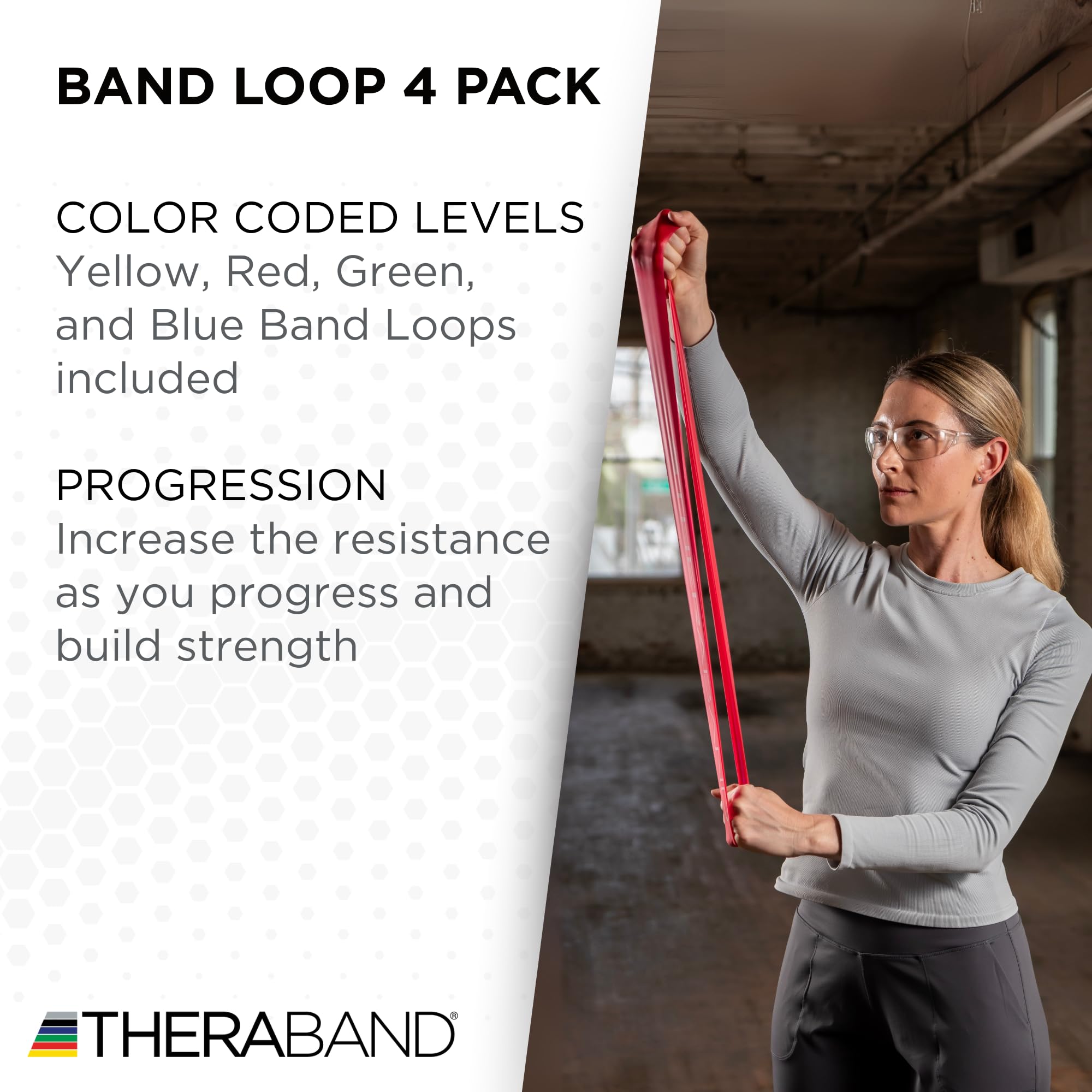 THERABAND Resistance Band Loop Set, Resistance Bands for Kids, Band Loop Kit for Workouts, Beginner to Advanced Levels for Exercise, Rehab, Physical Therapy, & Stretching