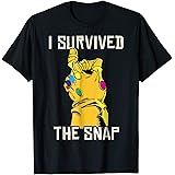 MarvelThanos Gauntlet I Survived The Snap Graphic T-Shirt T-Shirt