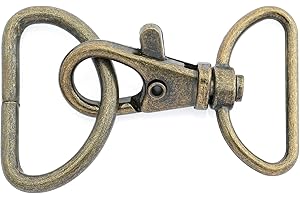 CRAFTMEMORE Swivel Trigger Snap Hooks Classic Lobster Clasps with D-Rings for Purse Strap Lanyard Leather Craft 10 Sets CSD1 (1 Inch, Antique Brass)