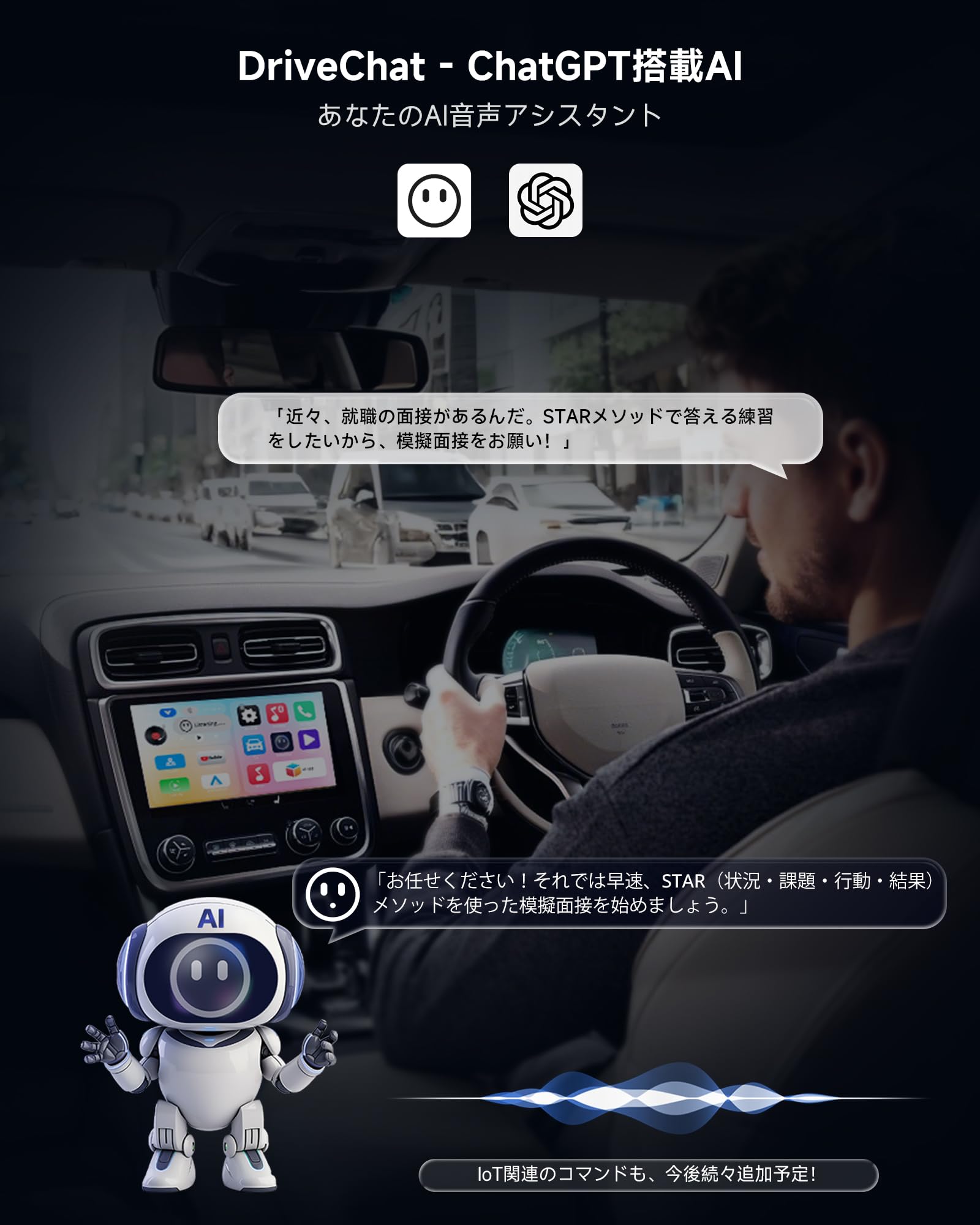 ATOTOOUT【AI Box CarPlay】AIボックス、ワイヤレスCarplay・Android Auto対応、2GB+16GB 、動画配信アプリ視聴可能（YouTube・Netflix・Prime Video・Spotify）、HDMI出力、内蔵デュアルWi-Fi・デュアルBluetooth・AI搭載、USB拡張対応・プラグ＆プレイ・OTAアップデート対応、CB4CT (グレー)