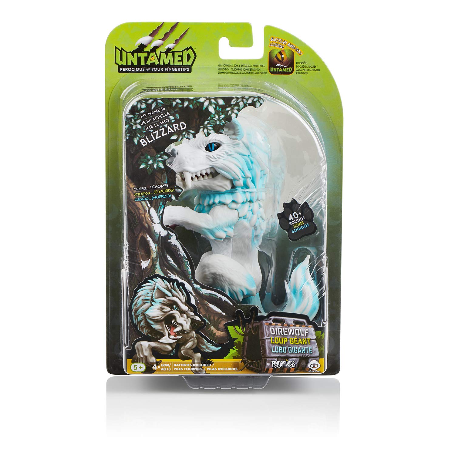 Wow Wee 3962 Untamed Dire Wolf by Fingerlings – Blizzard (White and Blue)