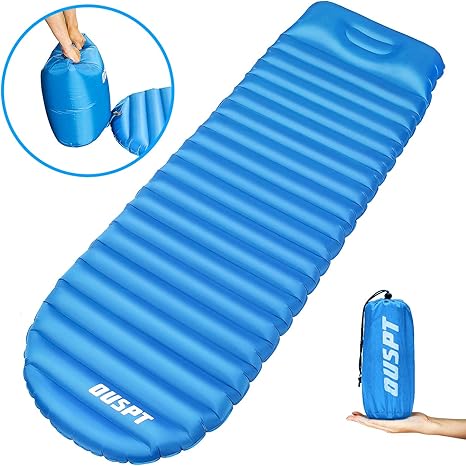 Ouspt Sleeping Pads Self Inflating Camping Outdoor Air Pad With Attached Pillow Ultralight Compact Portable Waterproof Thick Rest Mat For Backpacking Hiking Traveling Amazon Co Uk Sports Outdoors