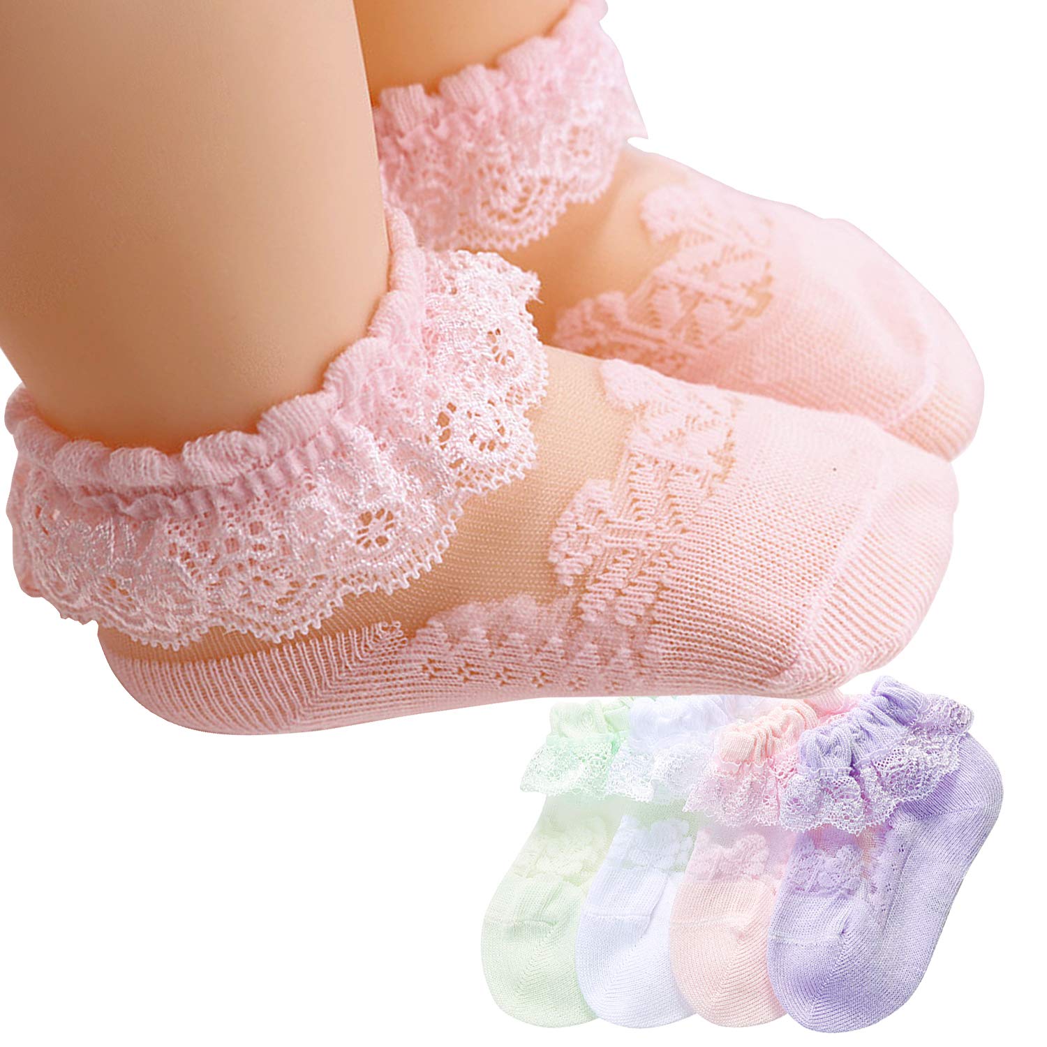 Buy Infant Toddler Ruffle Socks Baby Girl Eyelet Frilly Socks Little