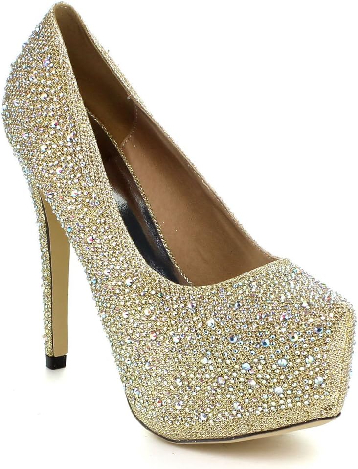 EYE CANDIE Womens Celine-85W Fashion Shiny Platform Pump