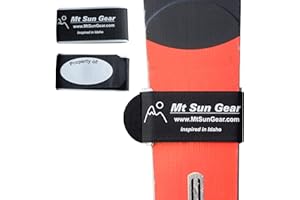 Mt. Sun Gear Alpine Ski Wraps Hook and Loop, Adjustable Ski Fastener Tape Straps Ties, Fits for Narrow and Wide Fat Skis