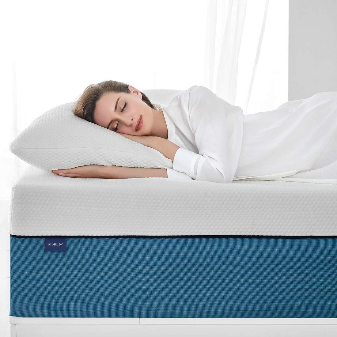 Twin Size Mattress, Molblly 7 inch Cooling-Gel Memory Foam Mattress in a Box, Breathable Bed Mattress with CertiPUR-US Certified Foam for Sleep Supportive & Pressure Relief, 10 Year Warranty