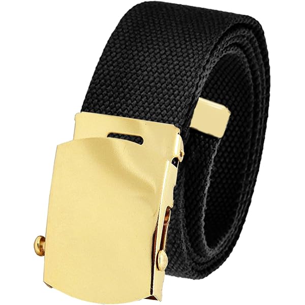 Ceinture Militaire En Nylon Marron Avec Boucle Dorée - Taille Unique Homme | Accessoire Style Militaire Neuf