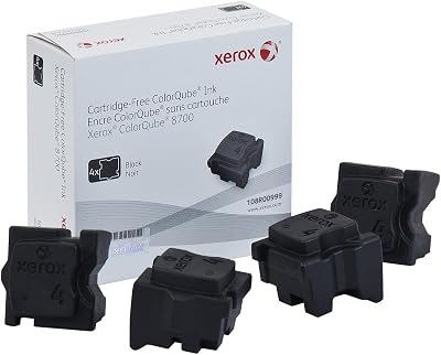 Xerox ColorQube 8700/8900 Black Solid Ink Sticks (4 Pack, 9000 Pages) 108R00999