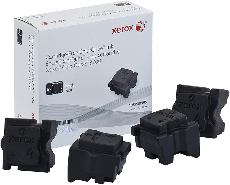 Xerox ColorQube 8700/8900 Black Solid Ink Sticks (4 Pack, 9000 Pages) 108R00999
