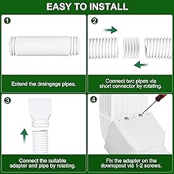 2 Pack Rain Gutter Downspout Extensions, Upgraded
