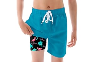 westwolf Swim Trumks for Boys 2 in 1 Bathing Suit Compress Board Shorts for 7-18T