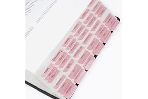 TFIVE Laminated Bible Tabs, Pink Bible Journaling Tabs for Women and Men, 75 Hot Stamping Rose Gold Bible Index Tabs in Total, Easy to Read and Apply Bible Study Supplies Accessories
