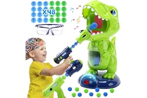 EagleStone Movable Dinosaur Shooting Toys for Kids,Target Shooting Games with 2 Air Pump Gun,Party Toys with Score Record, LE