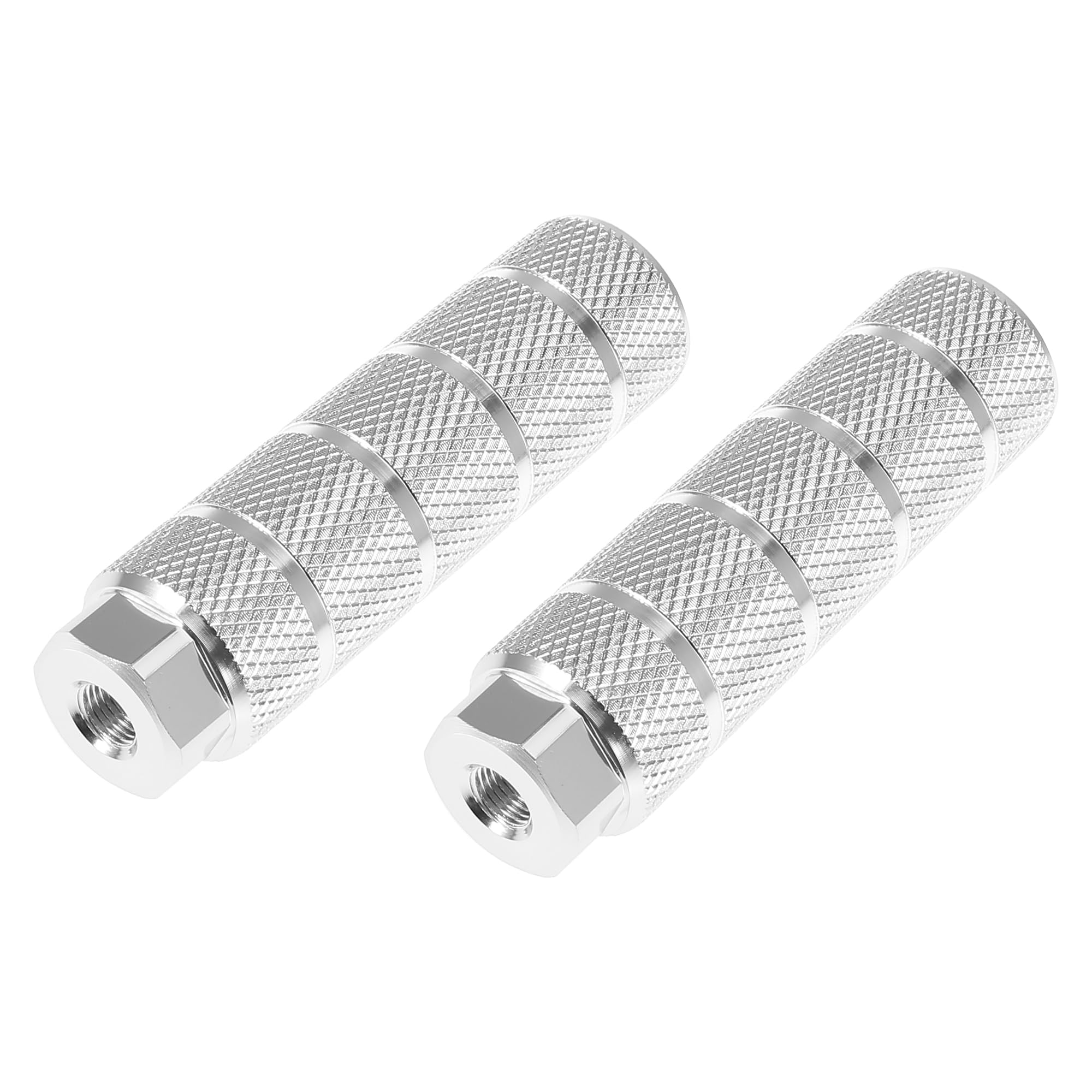 X AUTOHAUX Pair Stripe Cylinder Axle Foot Pegs for BMX Bike Fit 3/8 Inch Axles