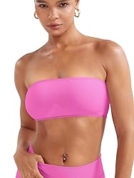 YEOREO Women Strapless Bandeau Sports Bra Padded