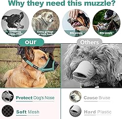 Dog Muzzle, Soft Nylon Muzzle for Small Medium