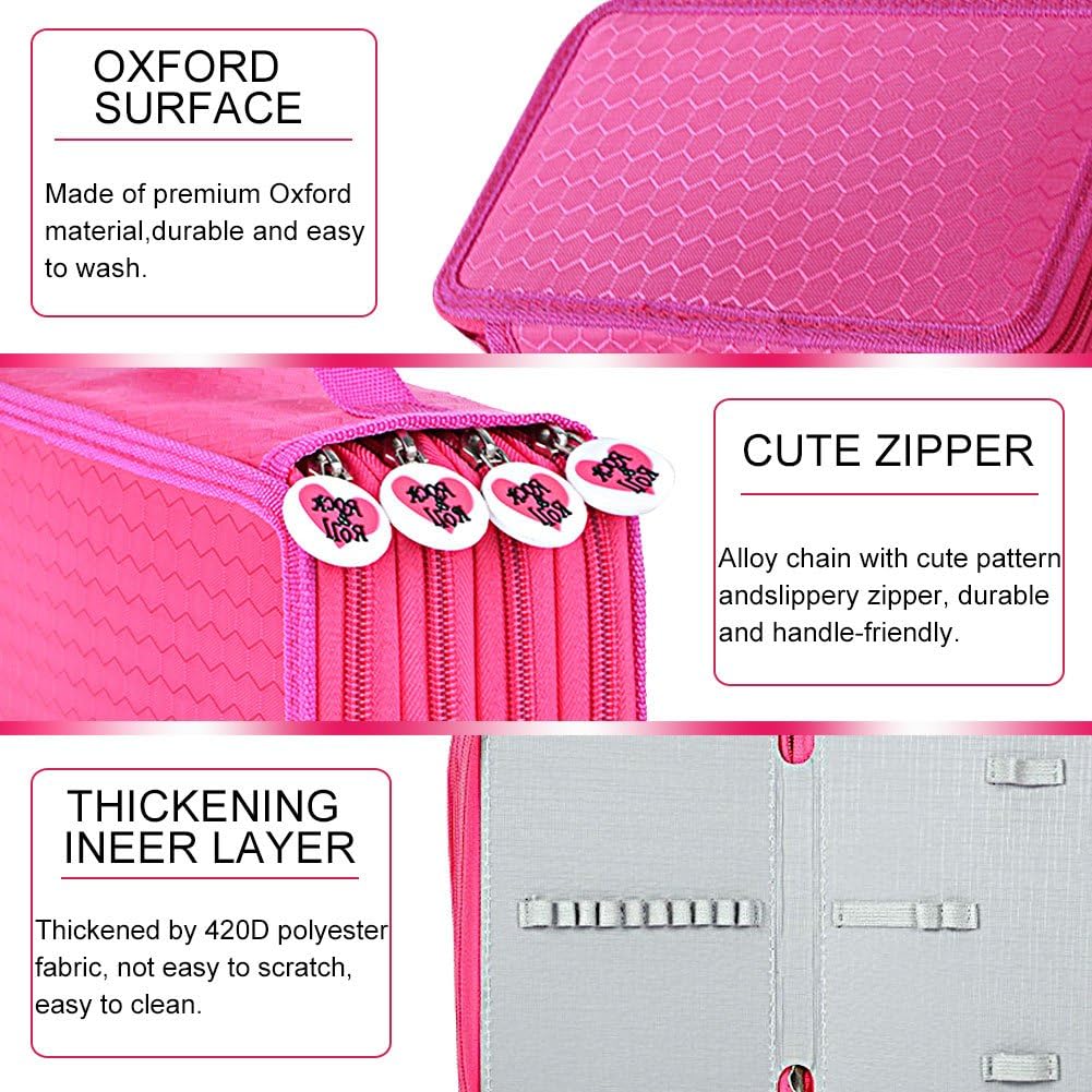 Yosoo Oxford Multi-Layer Pencil Folder, Red, 1 Stück (1er Pack) - Image 4